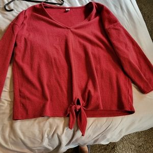 Red Shirt that Ties in front